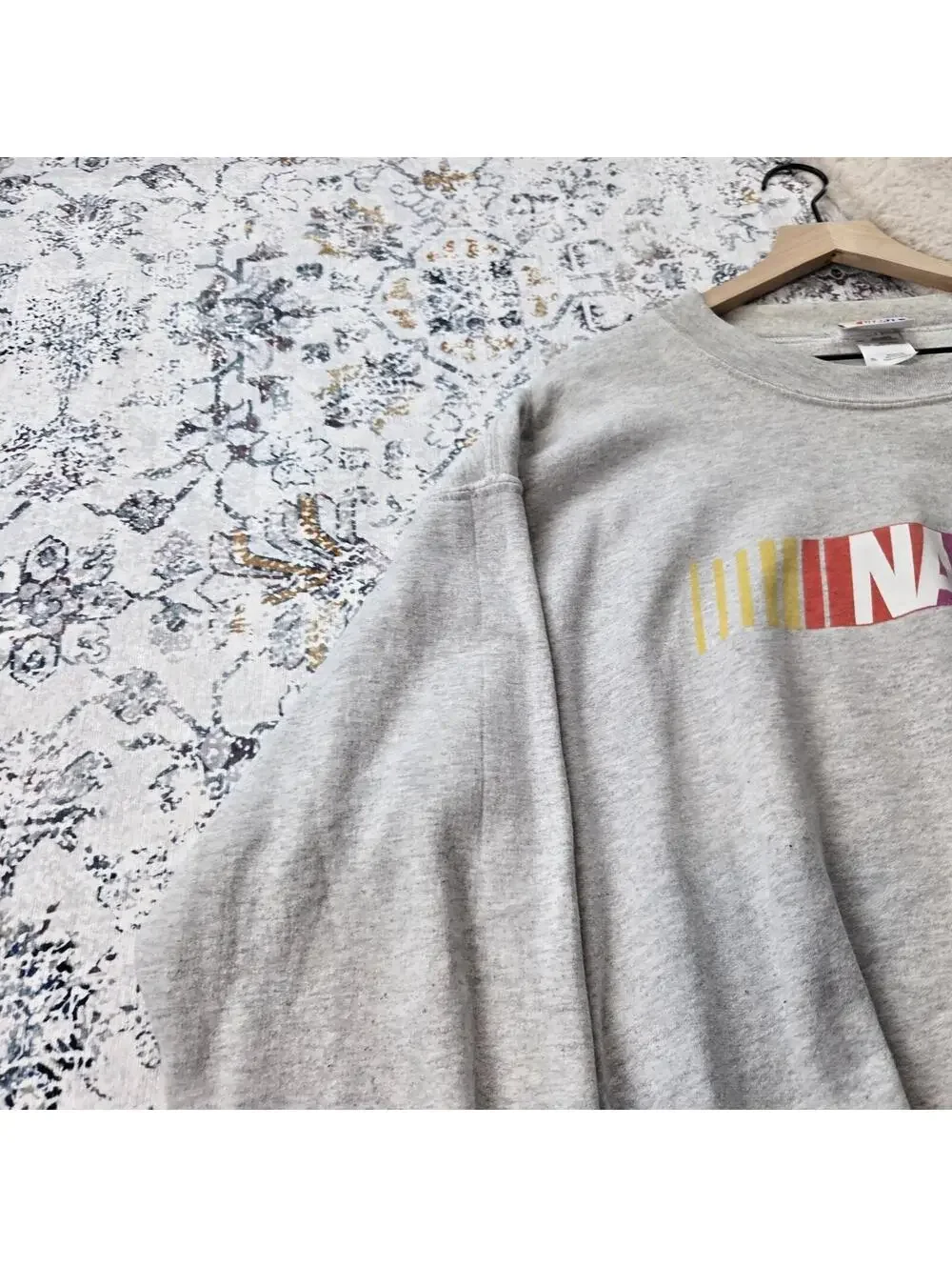 Nascar Branded Gray Crewneck Graphic Men XL